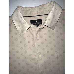 TOSCANO Beige Relaxed Fit Short Sleeve 100% Silk Shirt Men's Size Large